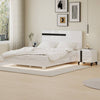 Sleek White LED Bedroom Set with Floating Bed & Nightstands
