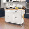 Multifunctional Kitchen Island Cart with Wood Top and Stylish Storage
