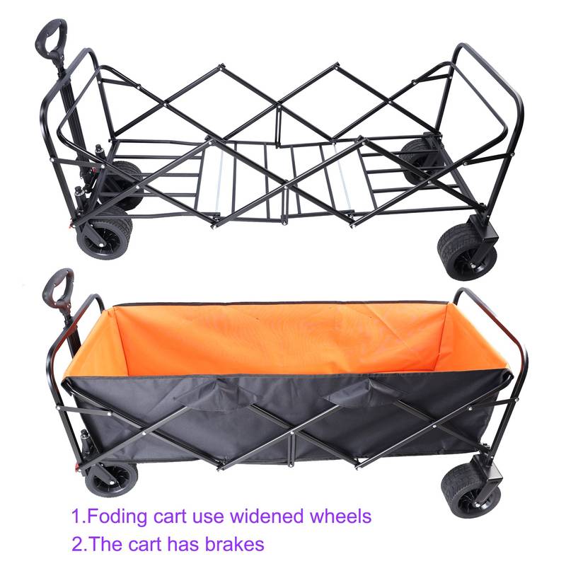 Ultimate Folding Wagon - Garden & Beach Buddy in Black & Orange