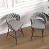 Chic Grey Swivel Bar Stools - Set of 2