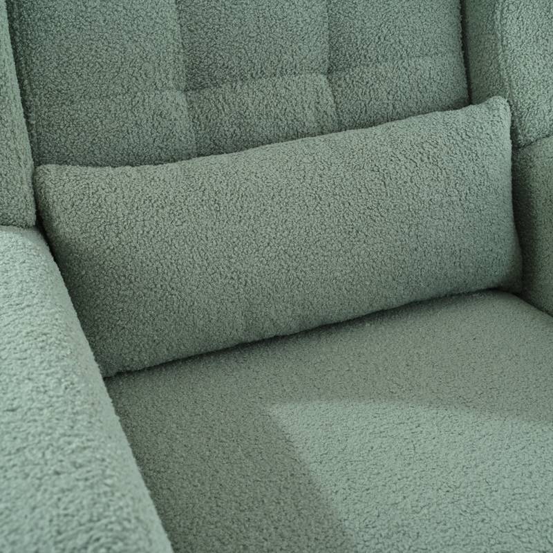 Cozy Teddy Accent Chair - Stylish Lounge Armchair in Light Green