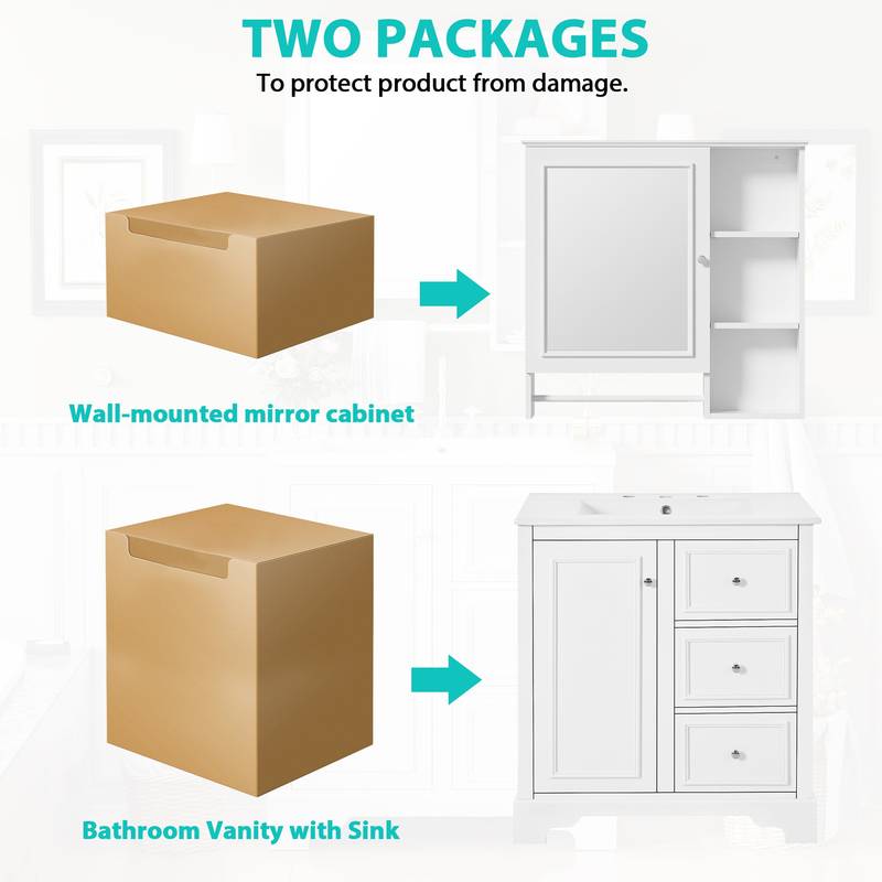 Elegant Modern Bathroom Vanity Set