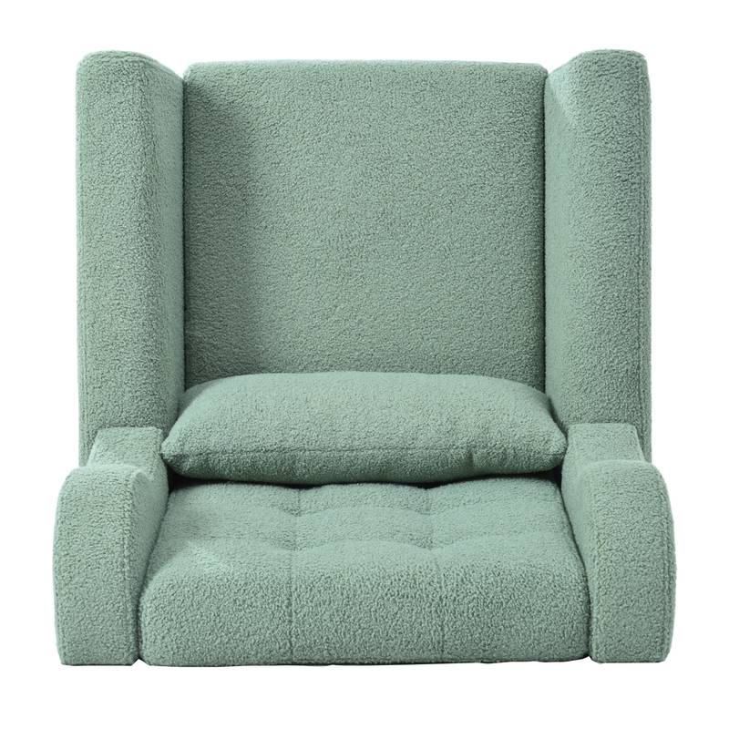 Cozy Teddy Accent Chair - Stylish Lounge Armchair in Light Green