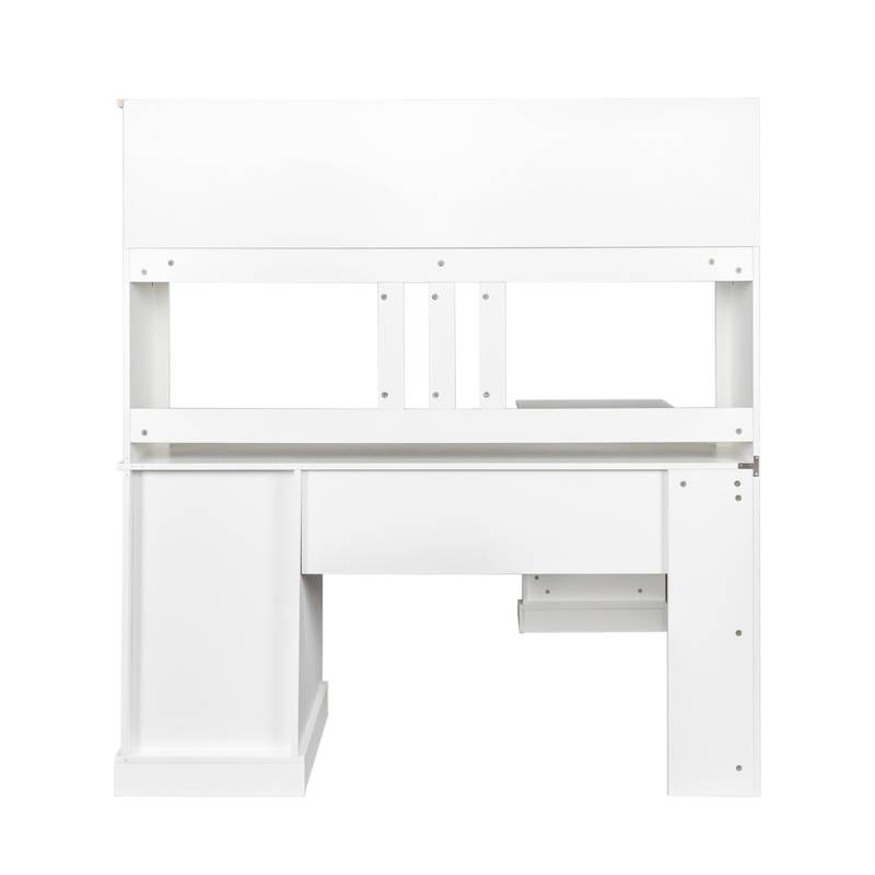 Chic White Desk with Hutch for Home Office