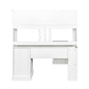 Chic White Desk with Hutch for Home Office