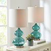 Sleek Ellipse Glass Table Lamps - Set of Two