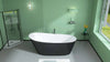 Sleek Oval Soaking Tub - Adjustable Freestanding Design with Stylish Overflow & Drain