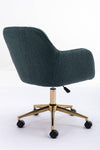 Chic Green Teddy Swivel Chair with Gold Legs