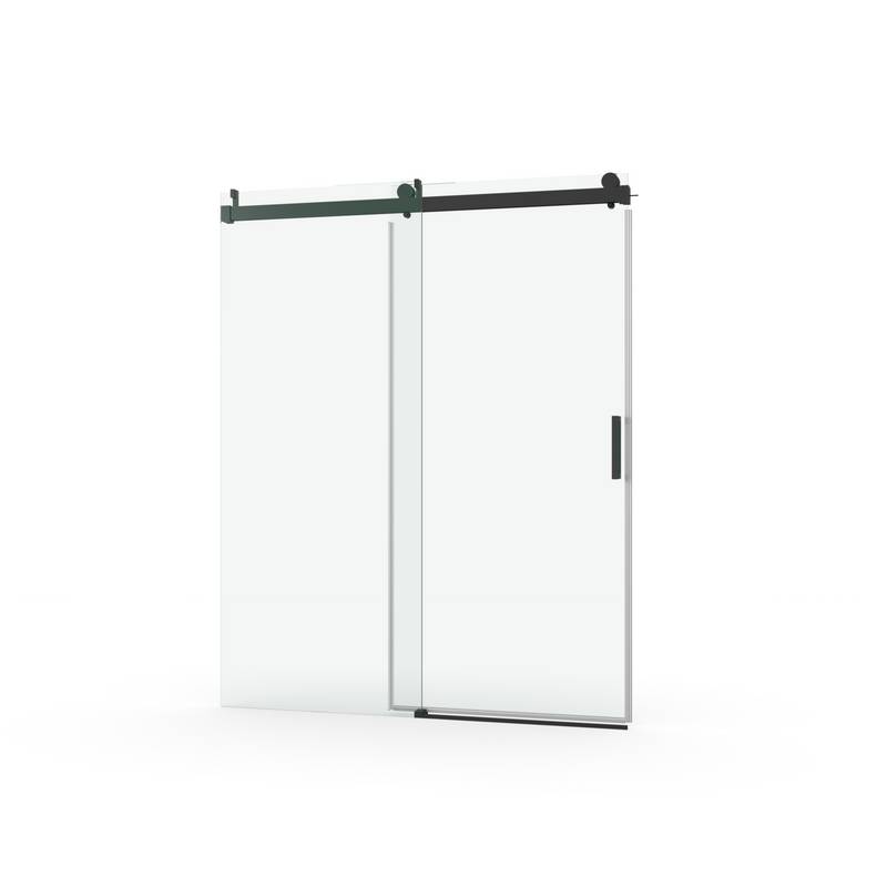 Sleek Matte Black Soft-Close Frameless Shower Door