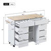 Stylish Kitchen Cart with Wood Top & Easy-Glide Drawers