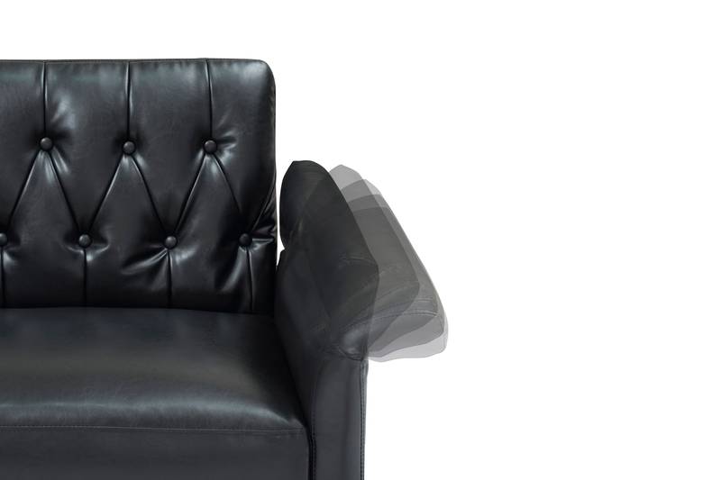 Cozy Convertible Faux Leather Sofa Bed
