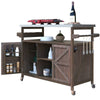 Rustic Rolling Outdoor Kitchen Bar & Grill Station