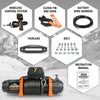 ZESUPER Heavy-Duty Electric Winch with Synthetic Rope and Remote Control