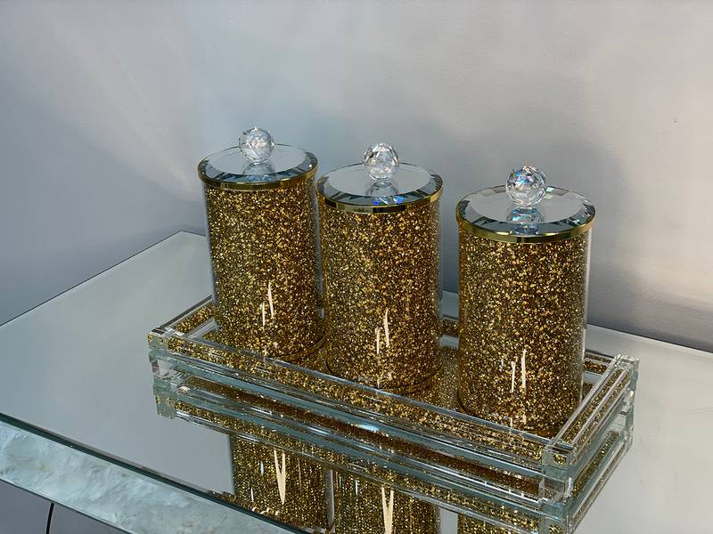 Chic Glass Canister Set with Tray - Perfect Gift!