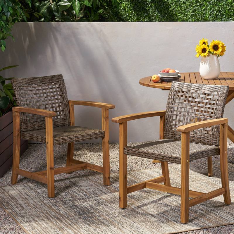 Hampton Wood & Wicker Dining Duo