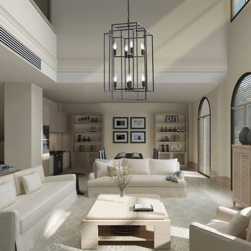 Chic Black Lantern Pendant Chandelier