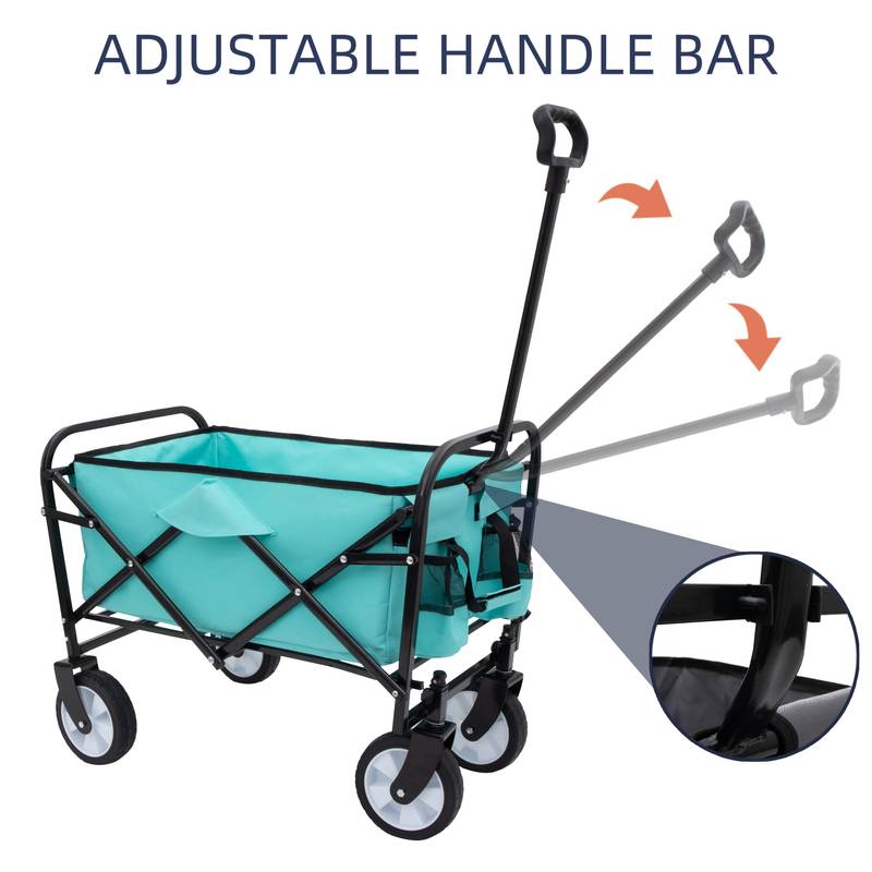Blue Folding Utility Wagon - Your Go-To Cart for Beach Trips, Shopping, and More!