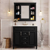 Sleek Black Bathroom Vanity with Mirror & Soft-Close Storage