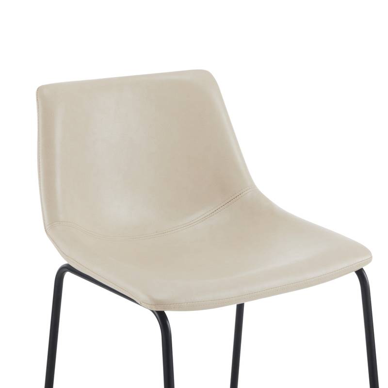 Chic Vintage Faux Leather Counter Stools - Set of Two