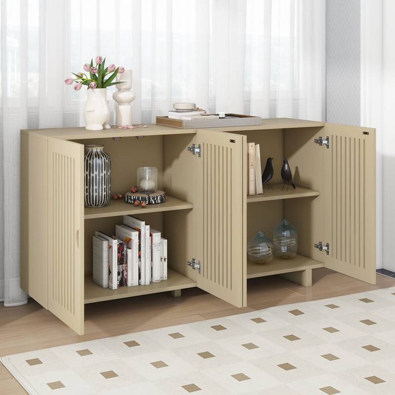 TREXM Chic Sideboard with Smart Storage and Stylish Hollow Doors