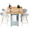 Rolling Kitchen Island with Foldable Top and Storage