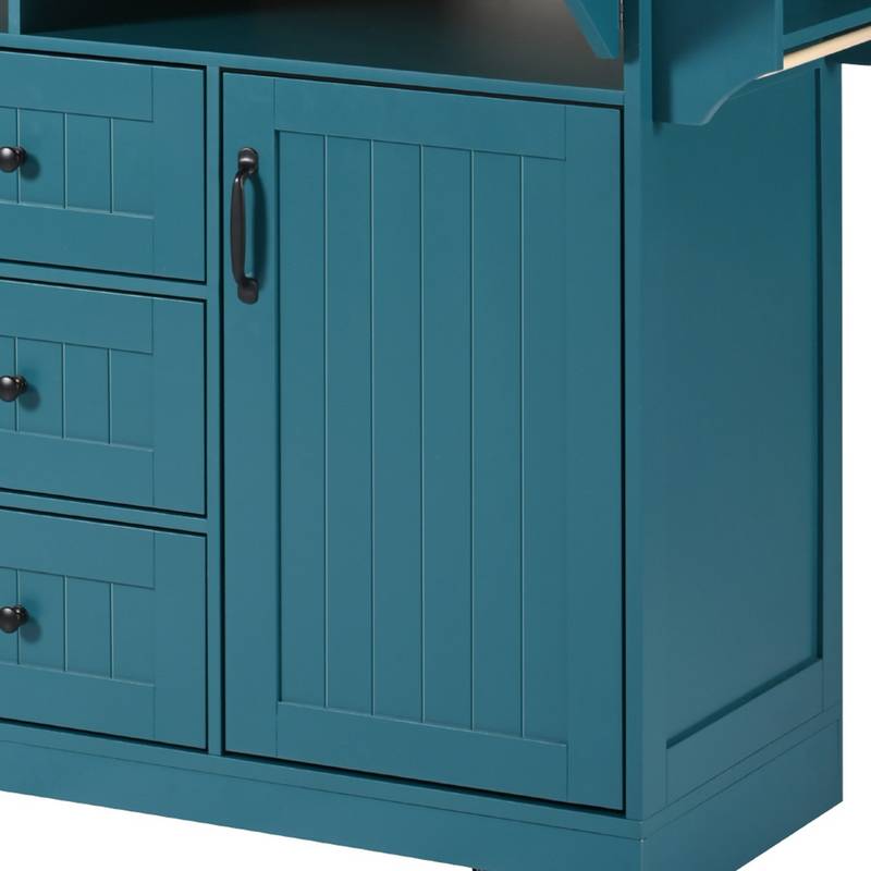Versatile Rolling Kitchen Island with Drop Leaves and Power Outlet