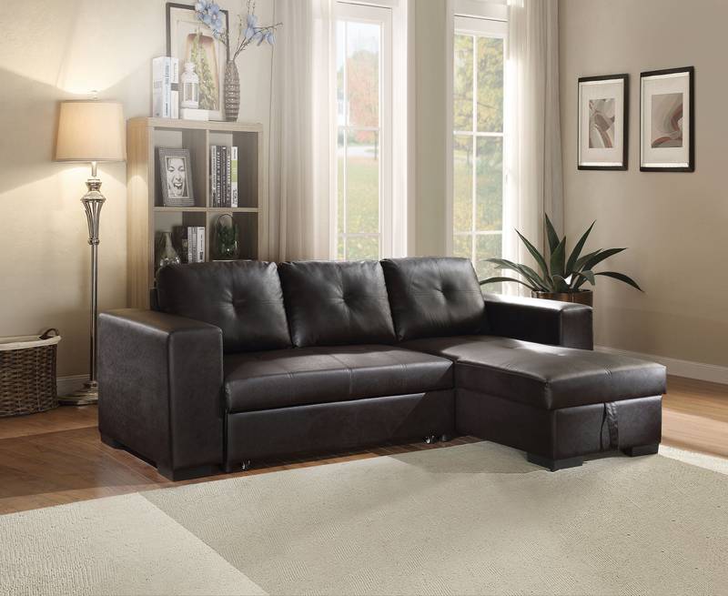 Cozy Black Sleeper Sectional Sofa