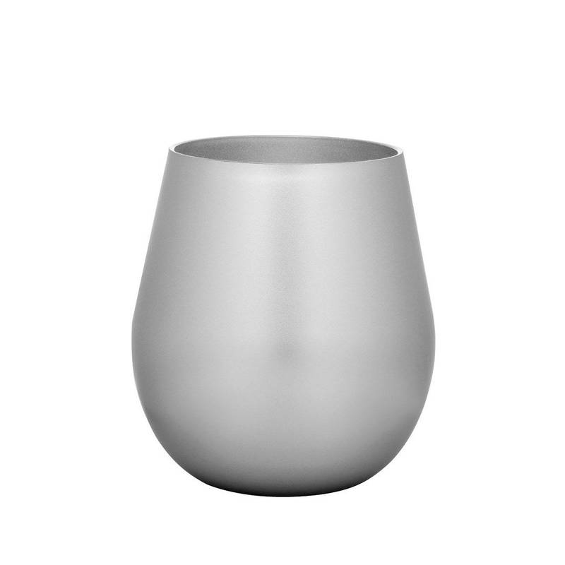 Shiny Silver Unbreakable Wine Glasses - Set of Four