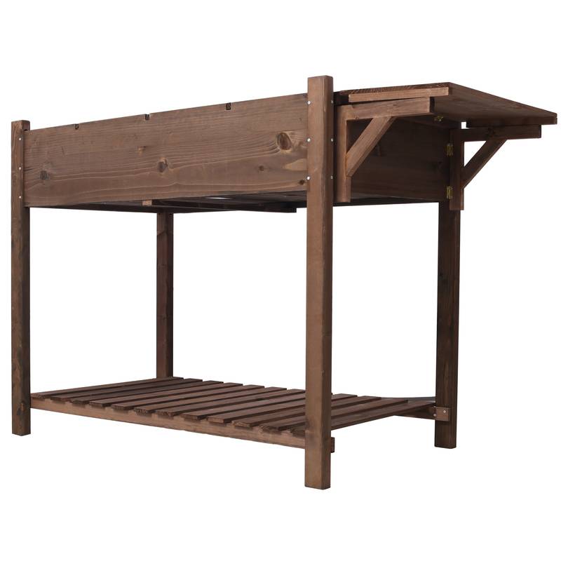 Elevated Garden Oasis with Storage & Side Table