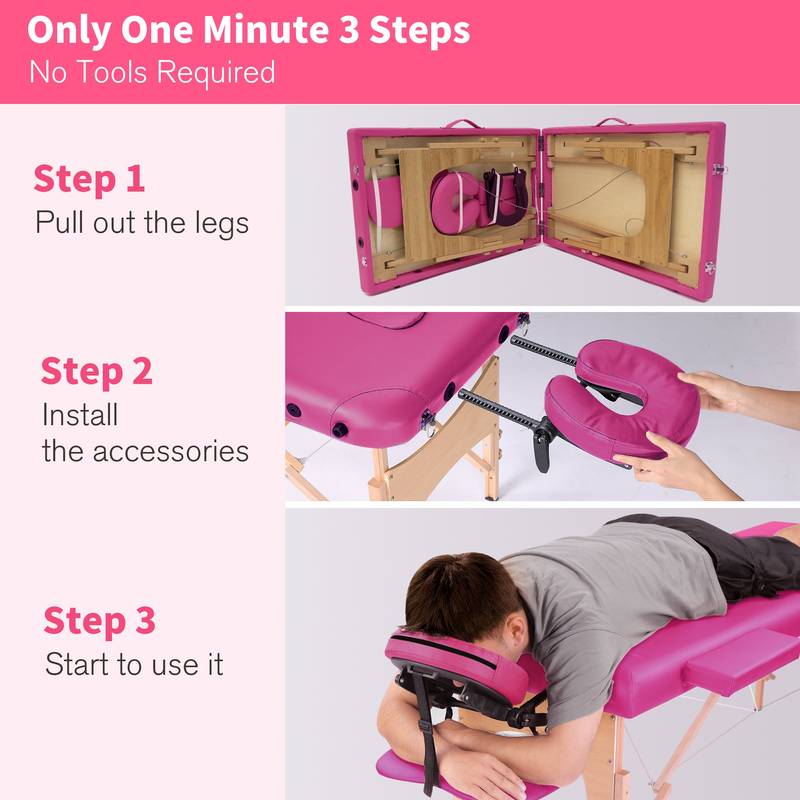 Easy-Set Portable Massage Table with Carry Bag