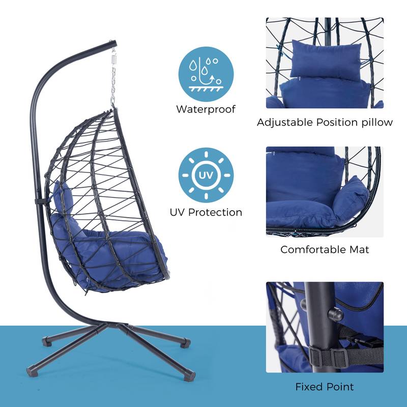 Cozy Swing Egg Chair with Stand for Indoor and Outdoor Relaxation