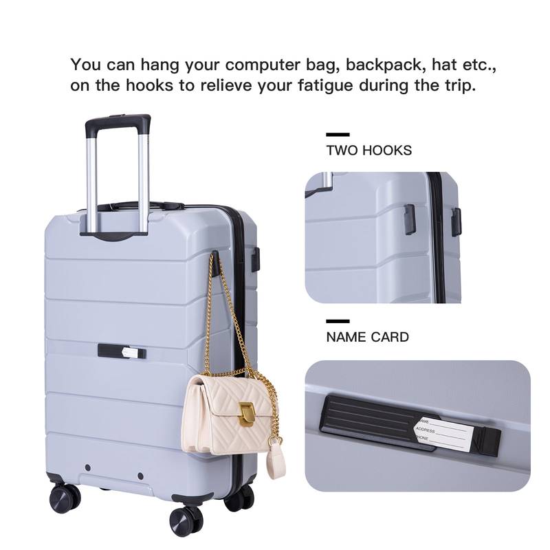 “Silver Spinner Suitcase Trio with TSA Lock”