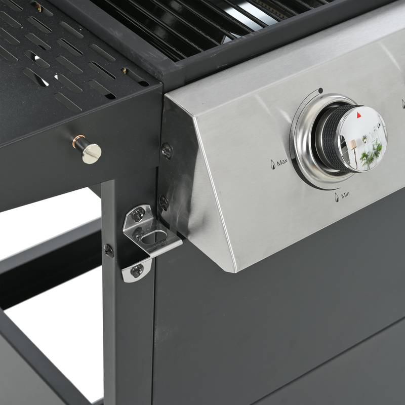 Stainless Steel 4-Burner Propane Grill with Shelves & Wheels