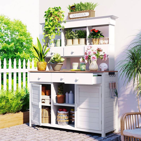 TOPMAX Garden Potting Station - Stylish Storage & Workspace