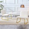 Chic White Armless Sofa Chair with Gold Legs