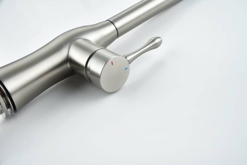Sleek Brushed Nickel Pull-Down Kitchen Faucet