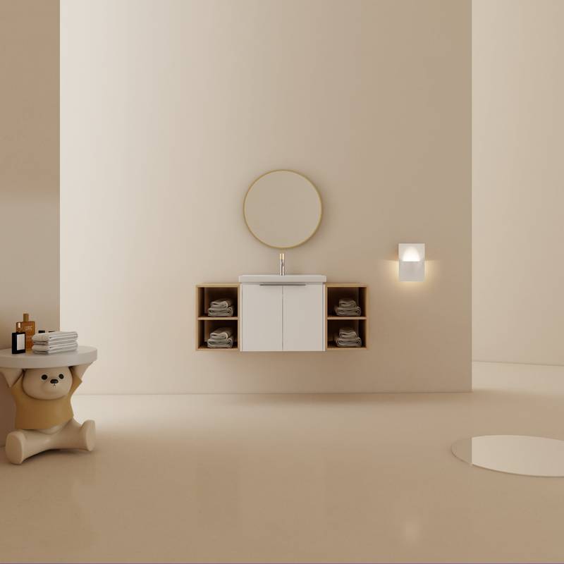 Chic Soft-Close Bathroom Vanity with Sink and Shelves