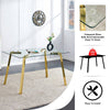 Sleek Gold-Trim Glass Dining Table