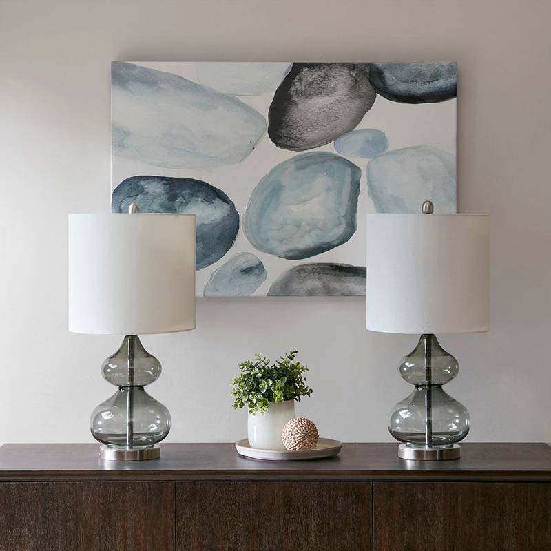 Curvy Glass Table Lamps - Set of Two