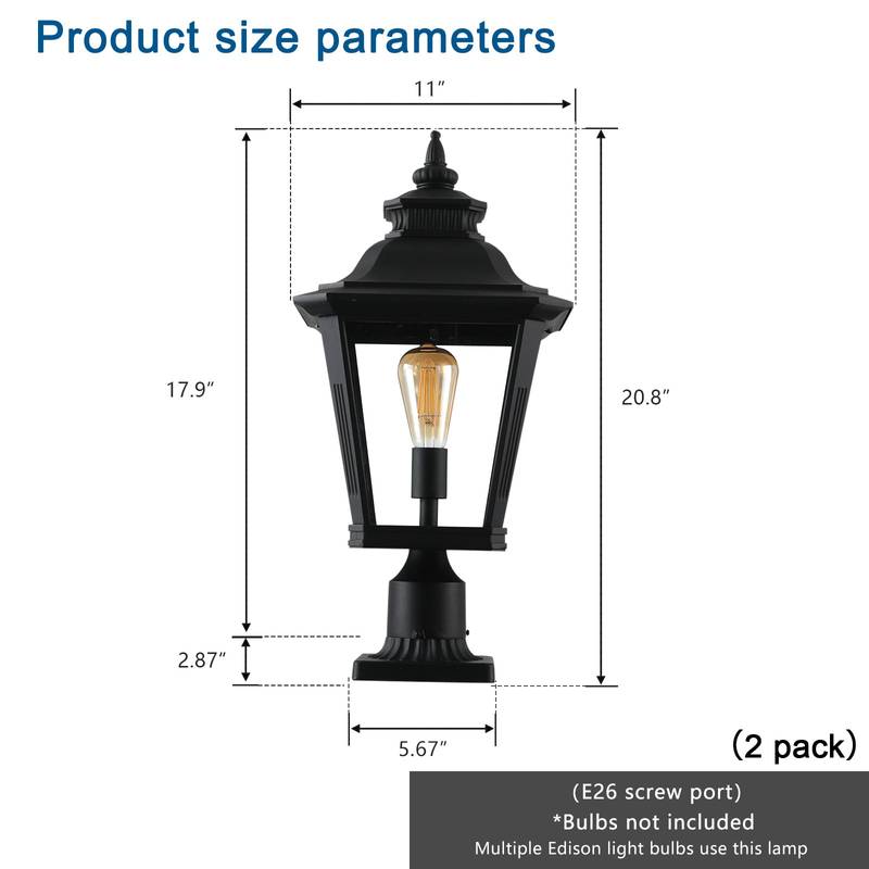 Illuminate Your Outdoors: Versatile Glass Column Lights (Set of Two)