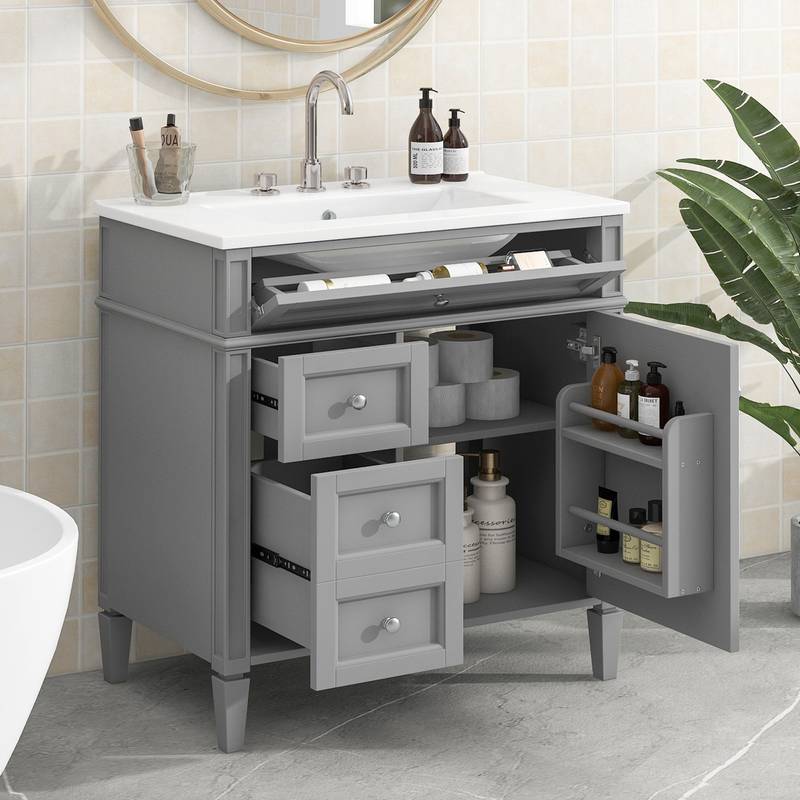 Chic Modern Bathroom Vanity with Stylish Sink and Ample Storage