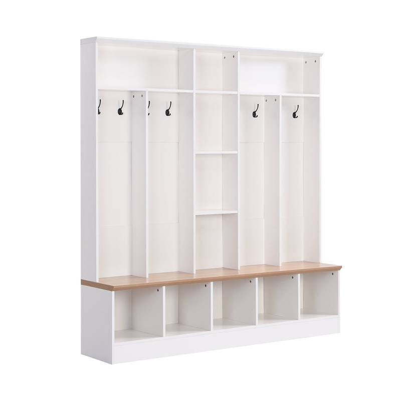 Chic Entryway Hall Tree with Storage Bench & Coat Rack