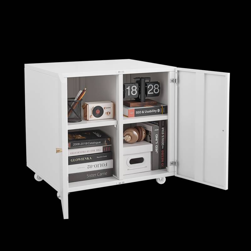 Rolling Printer Storage Cart with Open Shelves