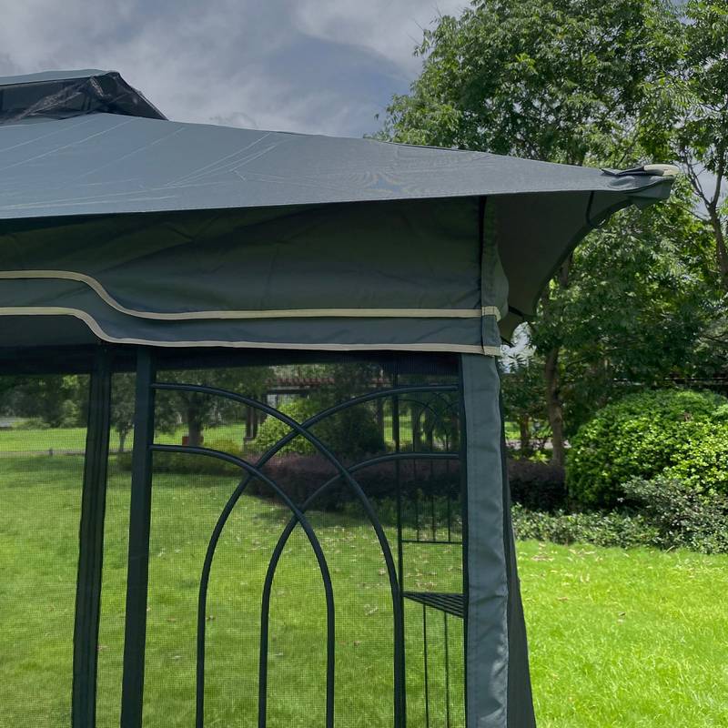 Sunny Escape Gazebo: Ventilated Canopy with Mosquito Protection