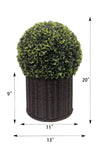 Charming Faux Ball Topiary in Woven Pot