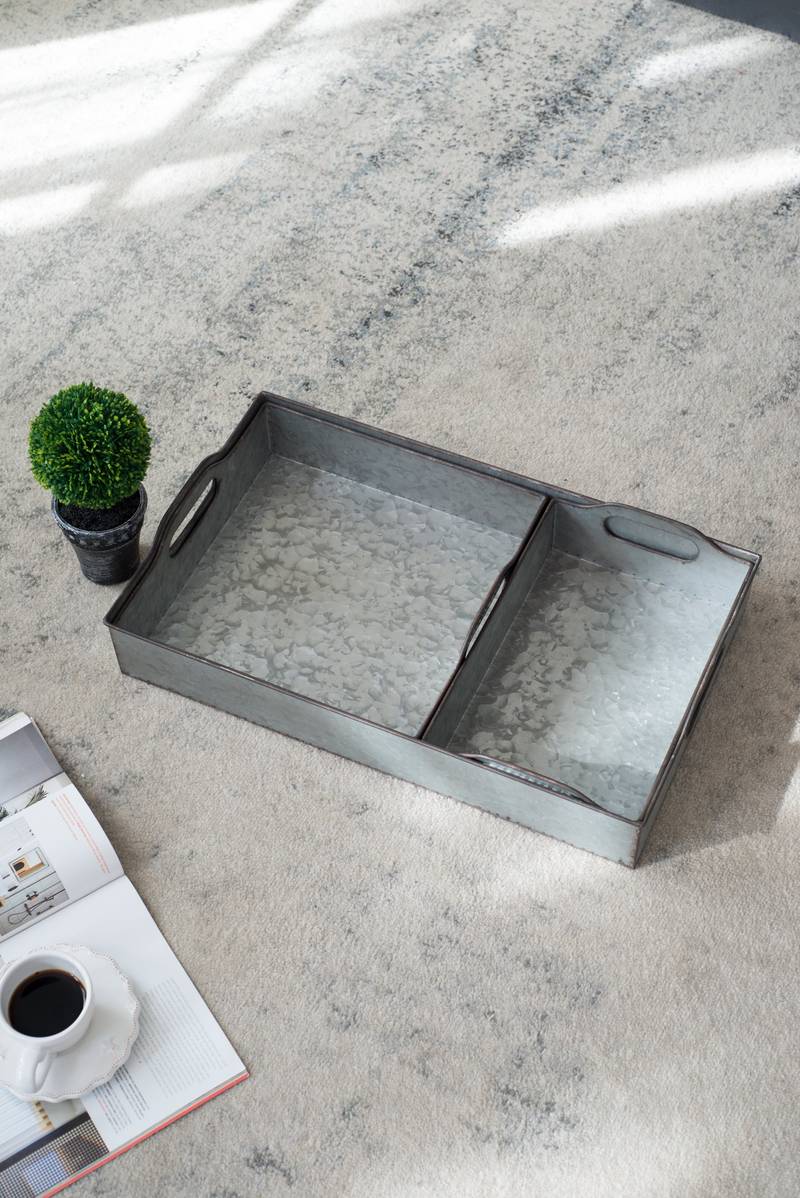 Chic Gray Nesting Trays Set
