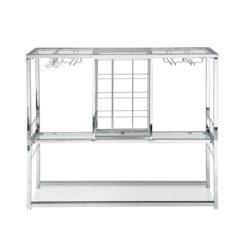Chic Home Bar Trolley with Glass Holder and Wine Rack