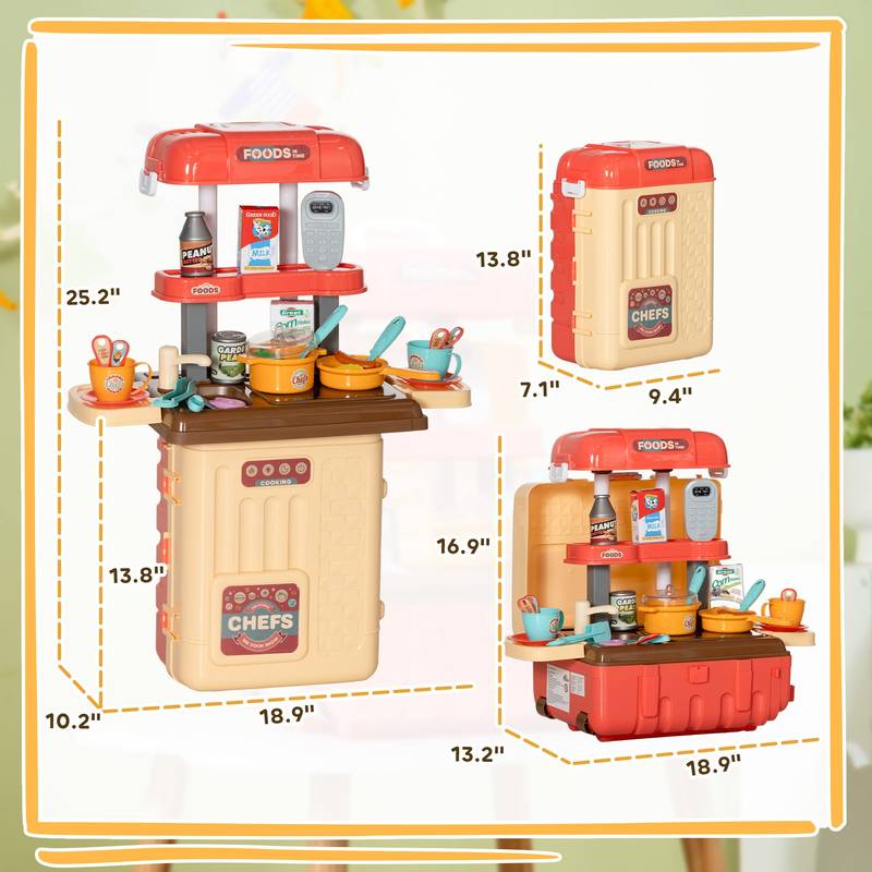 Kid's Foldable Kitchen Playset – Travel Fun & Pretend Cooking Adventure!