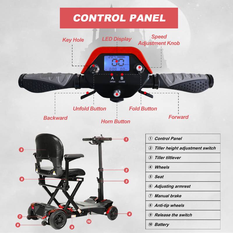 EasyGlide Foldable Electric Scooter for Seniors - Travel in Comfort!