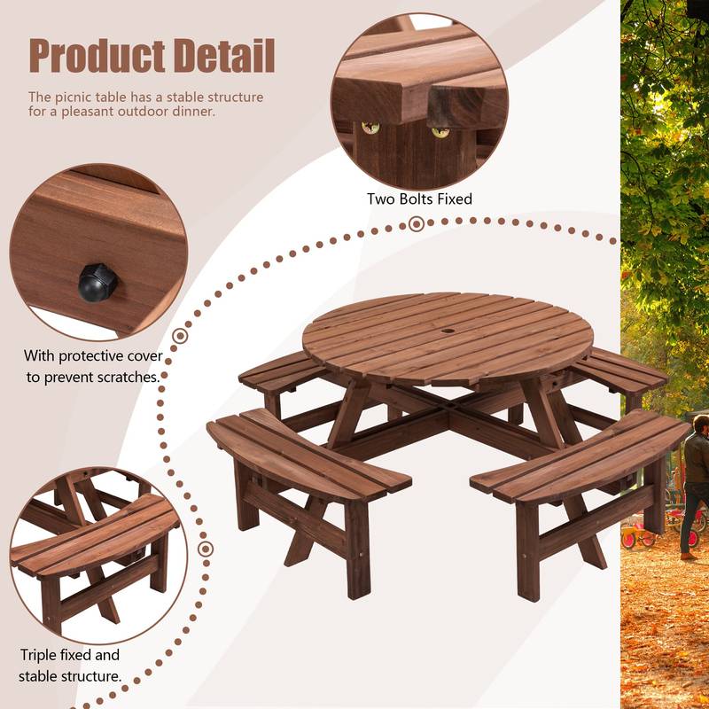 Spacious Wooden Picnic Table for Outdoor Fun